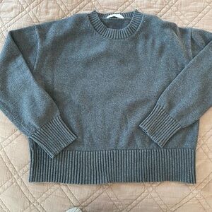 Everlane boxy sweater in everyday cotton - charcoal gray